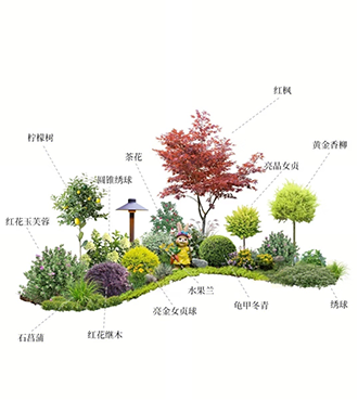 现代庭院多层混植花境组团景观实景案例